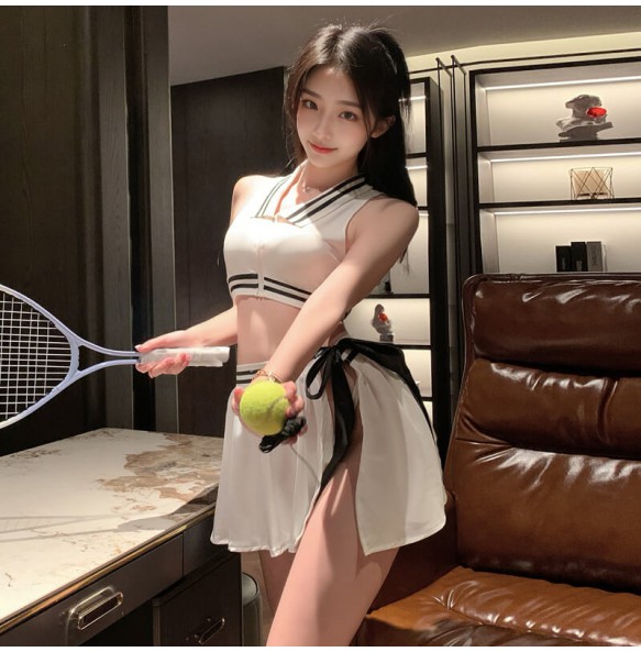 FEE ET MOI - Tennis Queen Sports Outfit Set (White - Black)